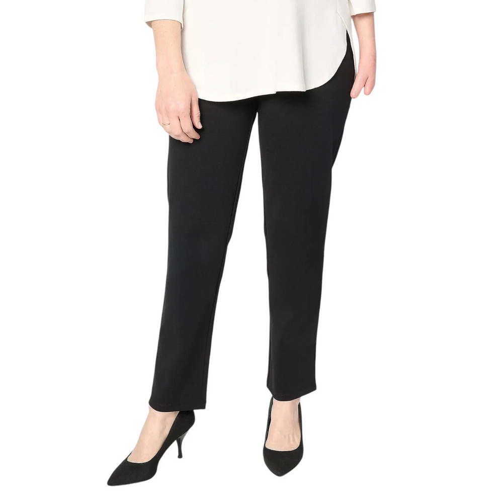 Susan Graver Weekend Ponte Straight Leg Pant Black - Regular